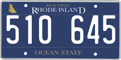 RI license plate 510645