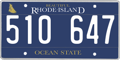 RI license plate 510647