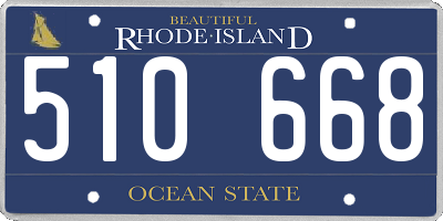 RI license plate 510668