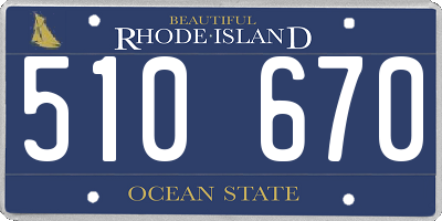 RI license plate 510670