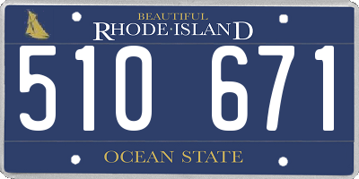 RI license plate 510671