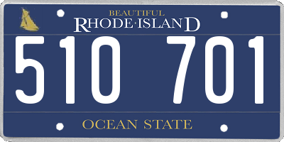 RI license plate 510701