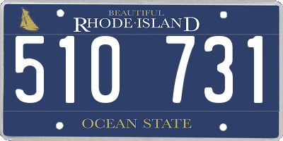 RI license plate 510731