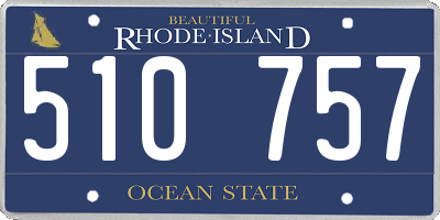 RI license plate 510757