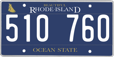 RI license plate 510760