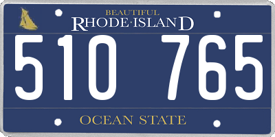 RI license plate 510765