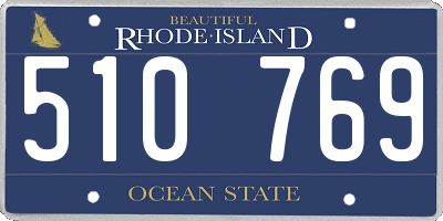 RI license plate 510769