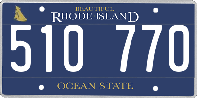 RI license plate 510770