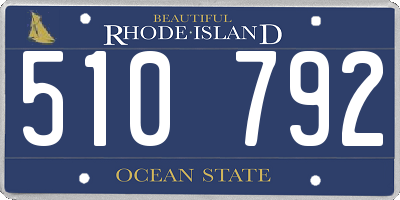 RI license plate 510792