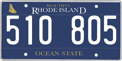 RI license plate 510805