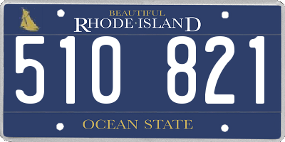 RI license plate 510821
