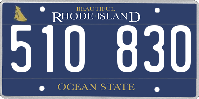 RI license plate 510830