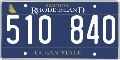 RI license plate 510840