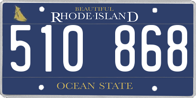 RI license plate 510868