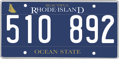 RI license plate 510892