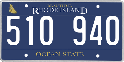 RI license plate 510940