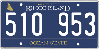 RI license plate 510953