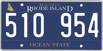 RI license plate 510954