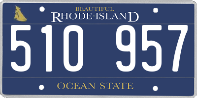 RI license plate 510957