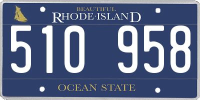 RI license plate 510958