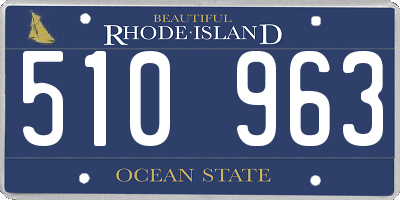 RI license plate 510963