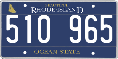 RI license plate 510965