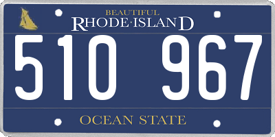 RI license plate 510967