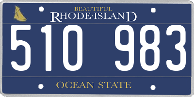 RI license plate 510983