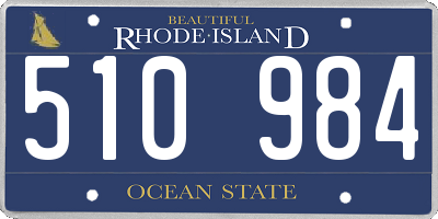 RI license plate 510984