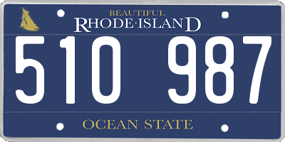 RI license plate 510987