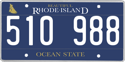 RI license plate 510988