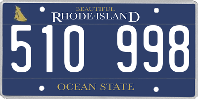 RI license plate 510998