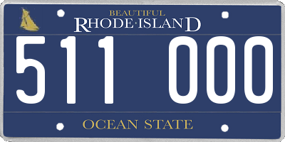 RI license plate 511000
