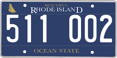RI license plate 511002