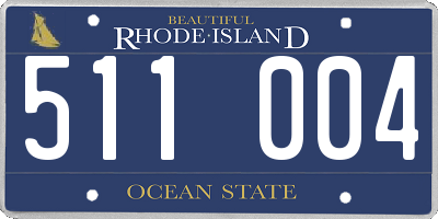RI license plate 511004