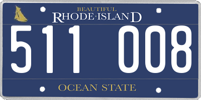 RI license plate 511008