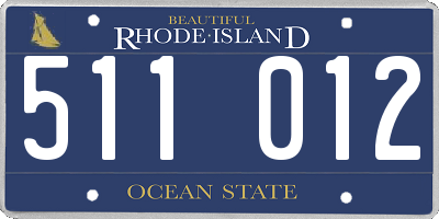 RI license plate 511012