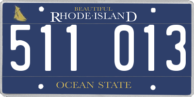 RI license plate 511013