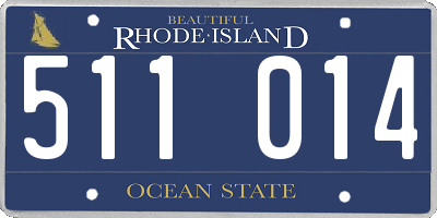 RI license plate 511014