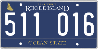 RI license plate 511016