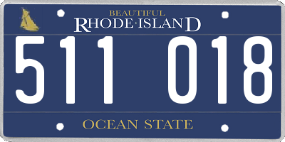 RI license plate 511018