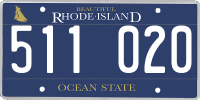 RI license plate 511020