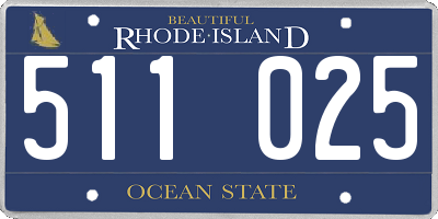 RI license plate 511025