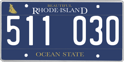 RI license plate 511030
