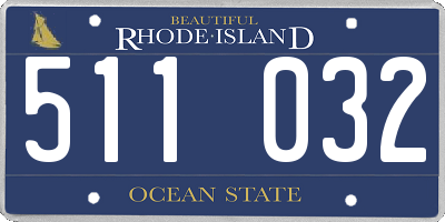 RI license plate 511032