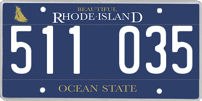 RI license plate 511035