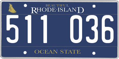 RI license plate 511036