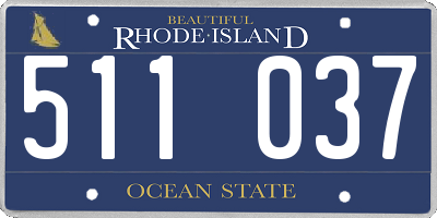 RI license plate 511037