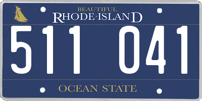 RI license plate 511041