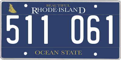 RI license plate 511061